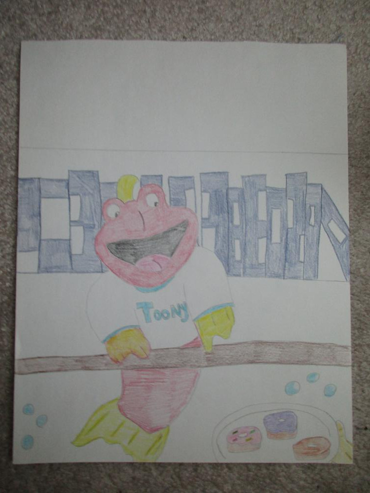 Here is Toony doing what he does best, getting ready to chow down on some donuts!